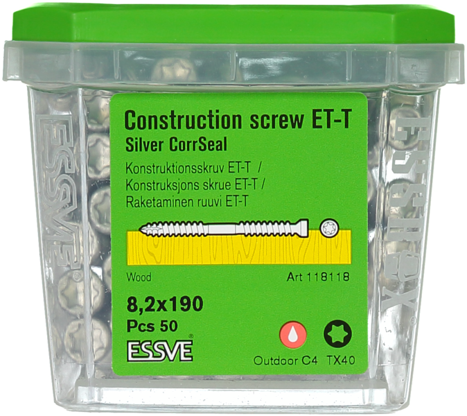 KONSTRUKTIONSSKRUV 8,2X190 50P ET-T CORRSEAL