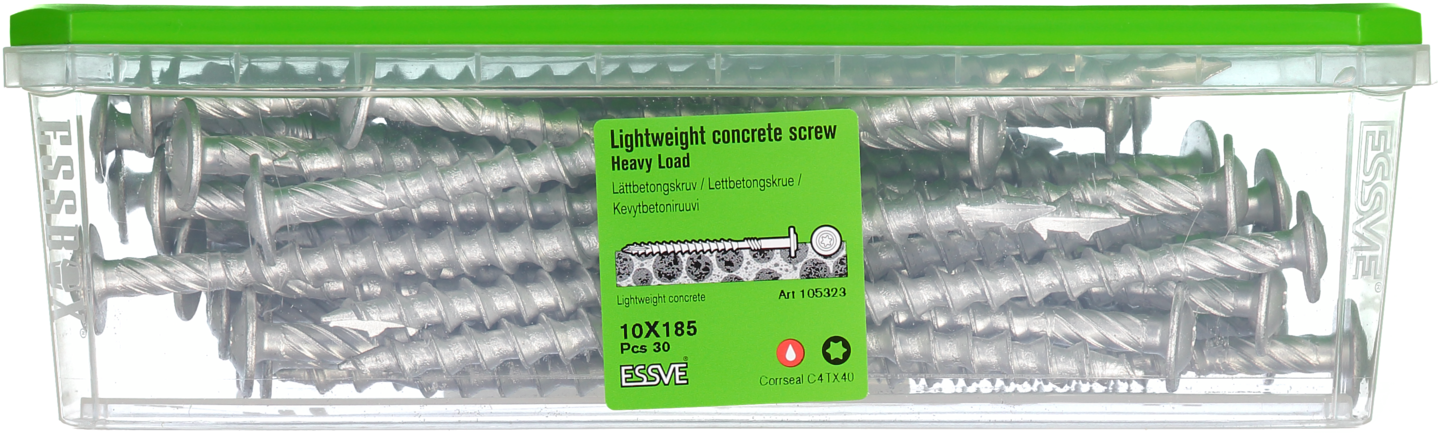LÄTTBETONGSKRUV 10X185 CS 30ST HEAVY LOAD