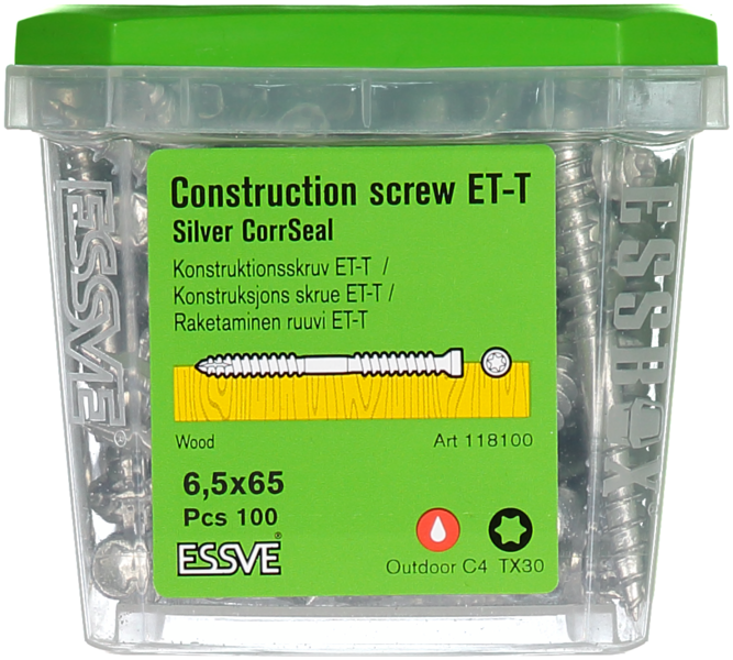 KONSTRUKTIONSSKRUV ET-T CUTTER CS 6,5X65 100ST