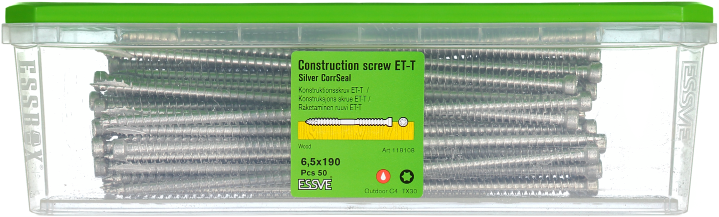 KONSTRUKTIONSSKRUV 6,5X190 50P ET-T CORRSEAL