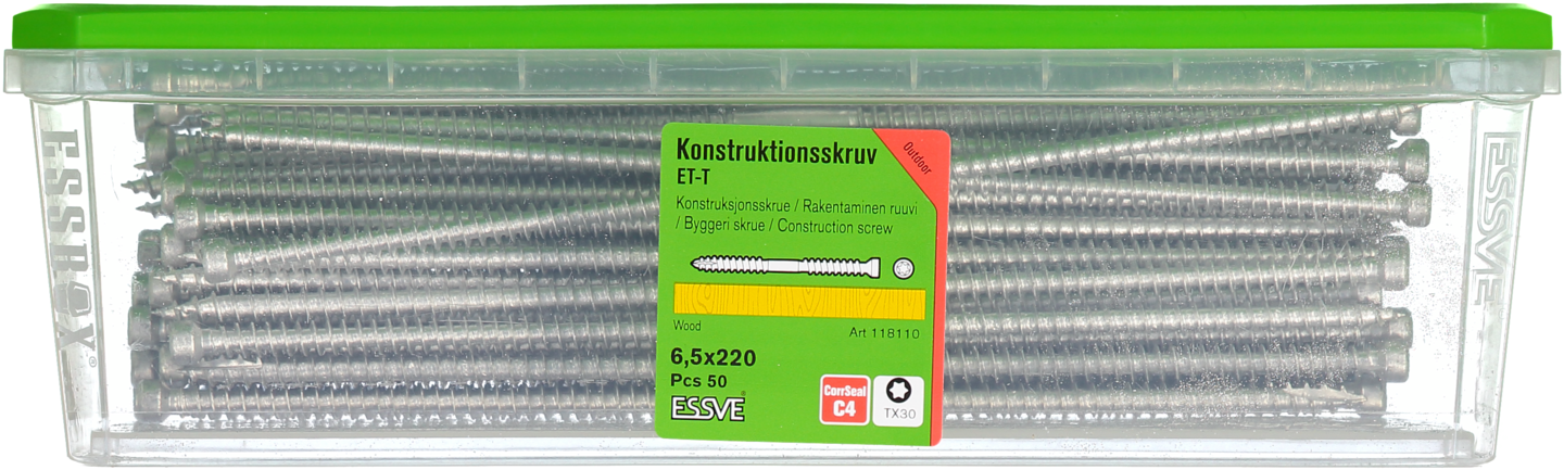 KONSTRUKTIONSSKRUV ET-T CUTTER CS 6,5X220 50ST