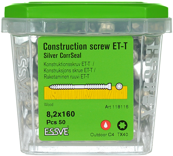 KONSTRUKTIONSSKRUV 8,2x160 50P ET-T CORRSEAL