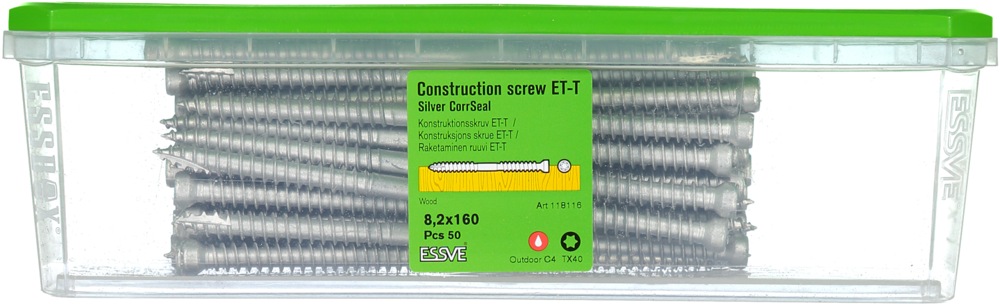 KONSTRUKTIONSSKRUV 8,2x160 50P ET-T CORRSEAL
