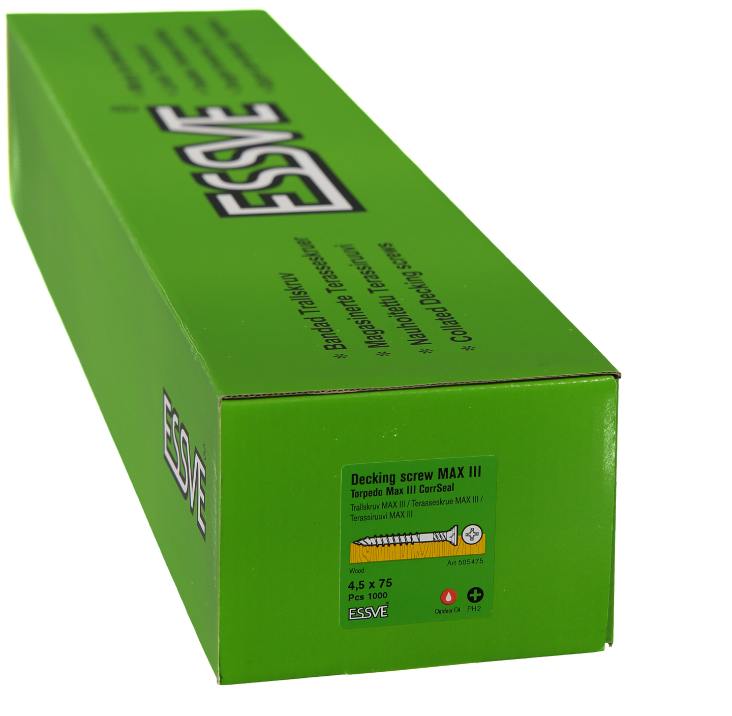 TRALLSKRUV BANDAD B4,5X75CS 1000ST MAX III