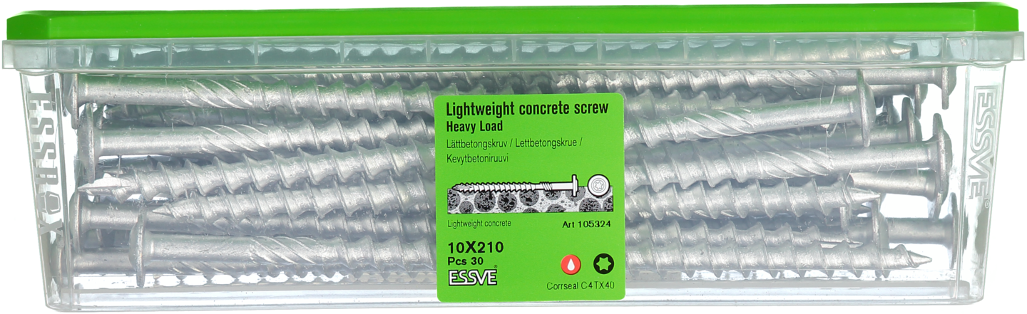 LÄTTBETONGSKRUV 10X210 CS 30ST HEAVY LOAD