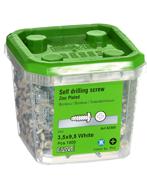 BORRSKRUV KS VIT 3,5X9,5 1000ST