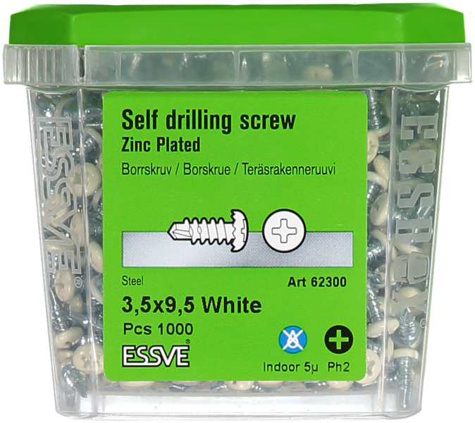 BORRSKRUV KS VIT 3,5X9,5 1000ST