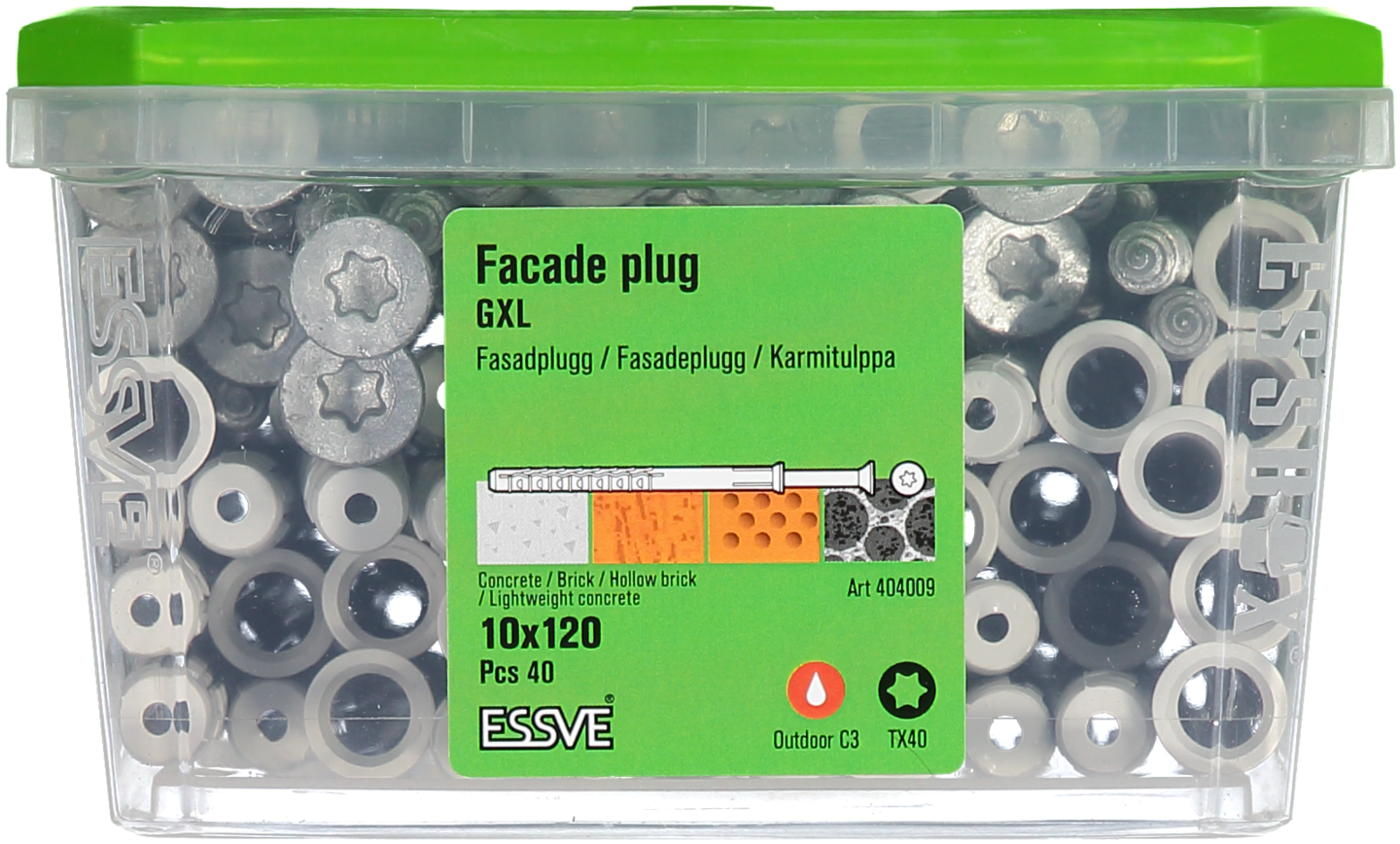 FASADPLUGG FZV C3 10X120 40ST TX40 FÖRSÄNKT SKALLE