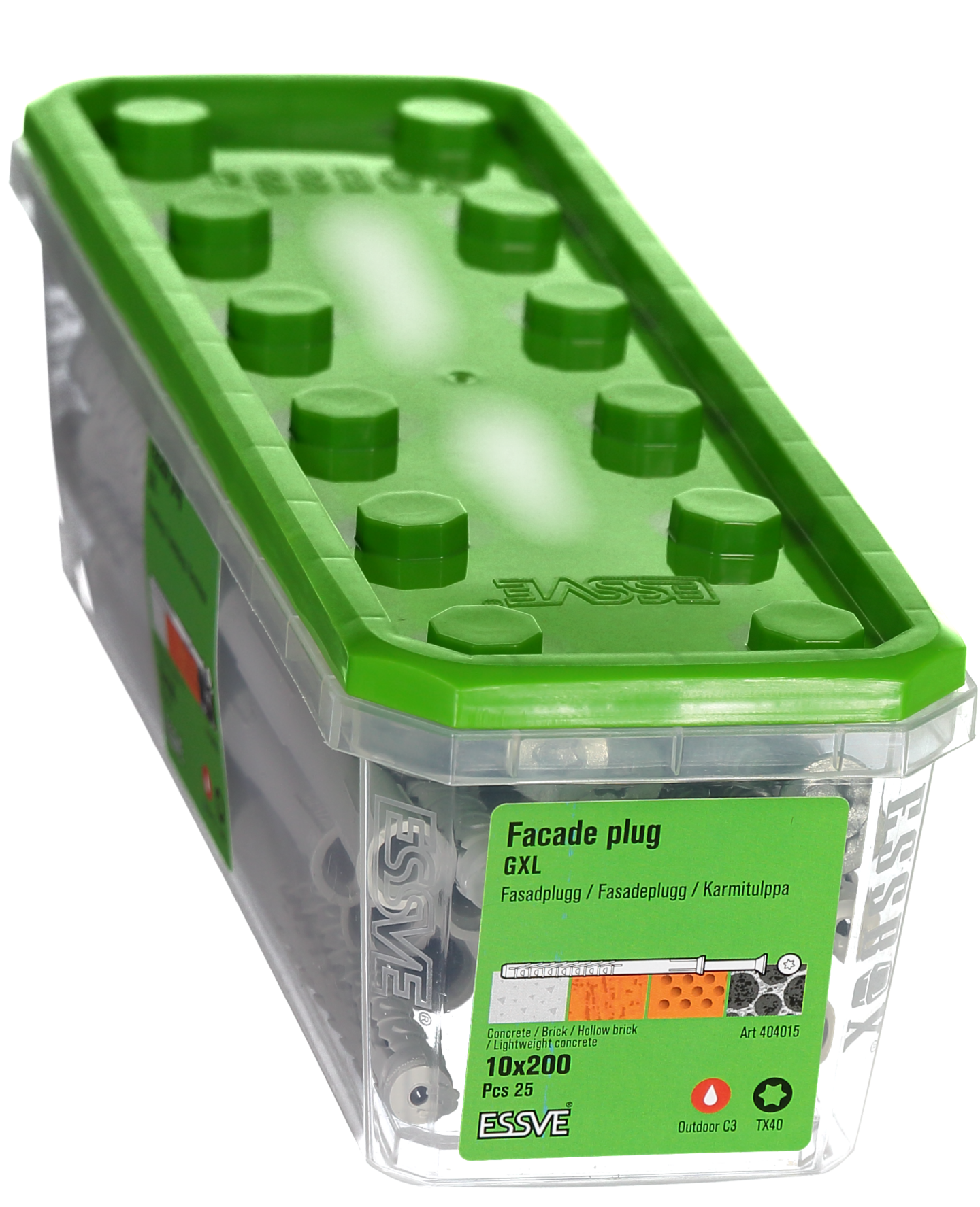 FASADPLUGG GXL FH TX40 10X200 FZV 25ST