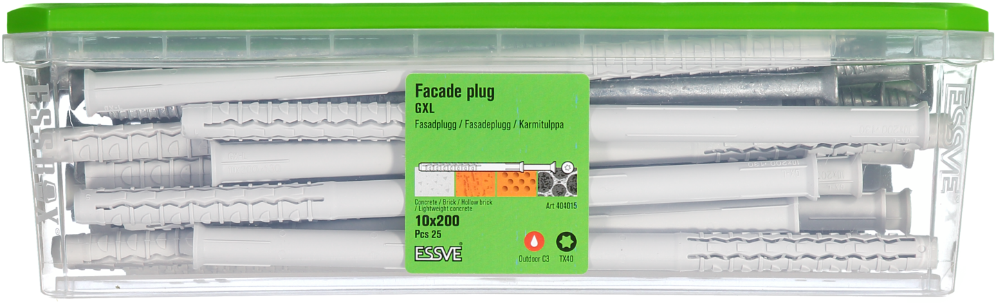 FASADPLUGG GXL FH TX40 10X200 FZV 25ST