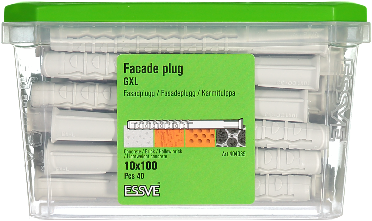 PLUGG ESSVE FÖR GXL SKRUV 10X100MM 40ST
