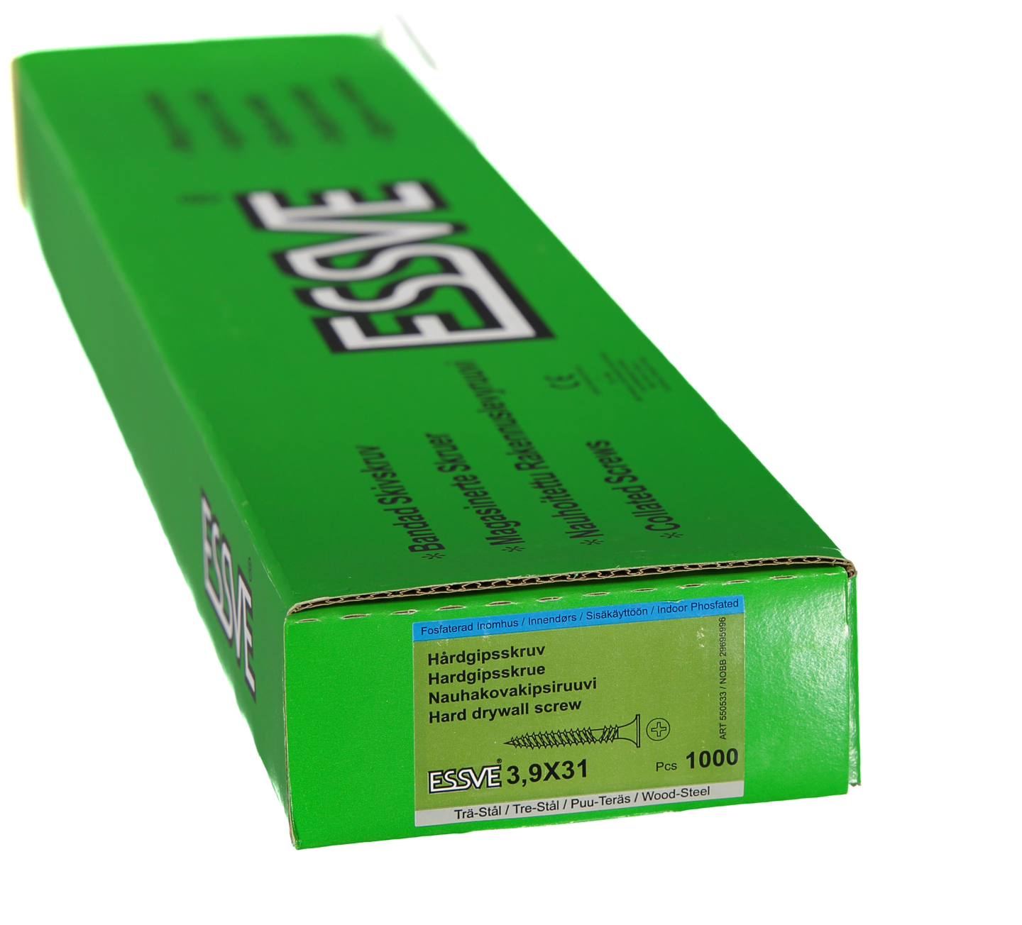 GIPSSKRUV HÅRD BA 3,9X31 1000P BANDAD TRÄ/STÅLREGEL FOSFATERA