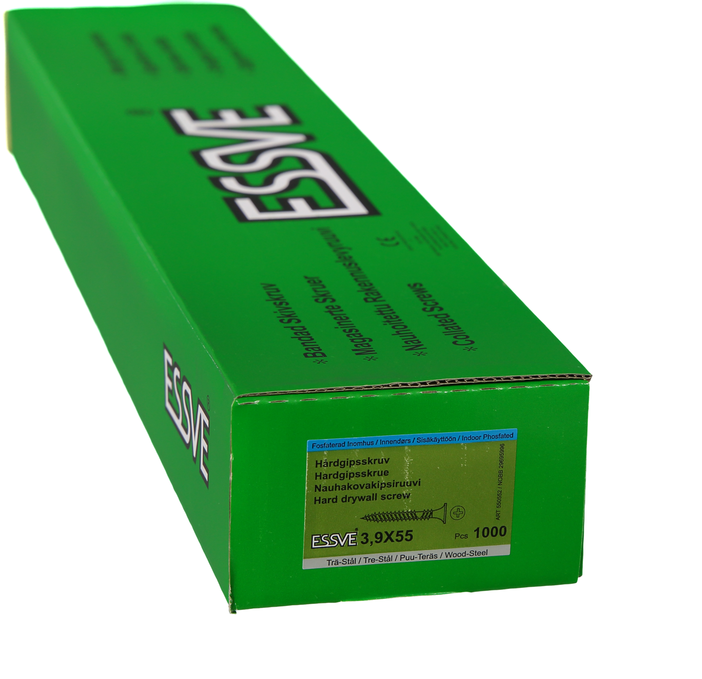 HÅRDGIPSSKRUV B FO 3,9X55 BANDAD TRÄ/STÅLREGEL 1000ST