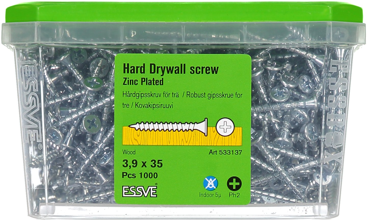 HÅRDGIPSSKRUV TRÄ 3,9X35MM PH2 FZB 1000ST