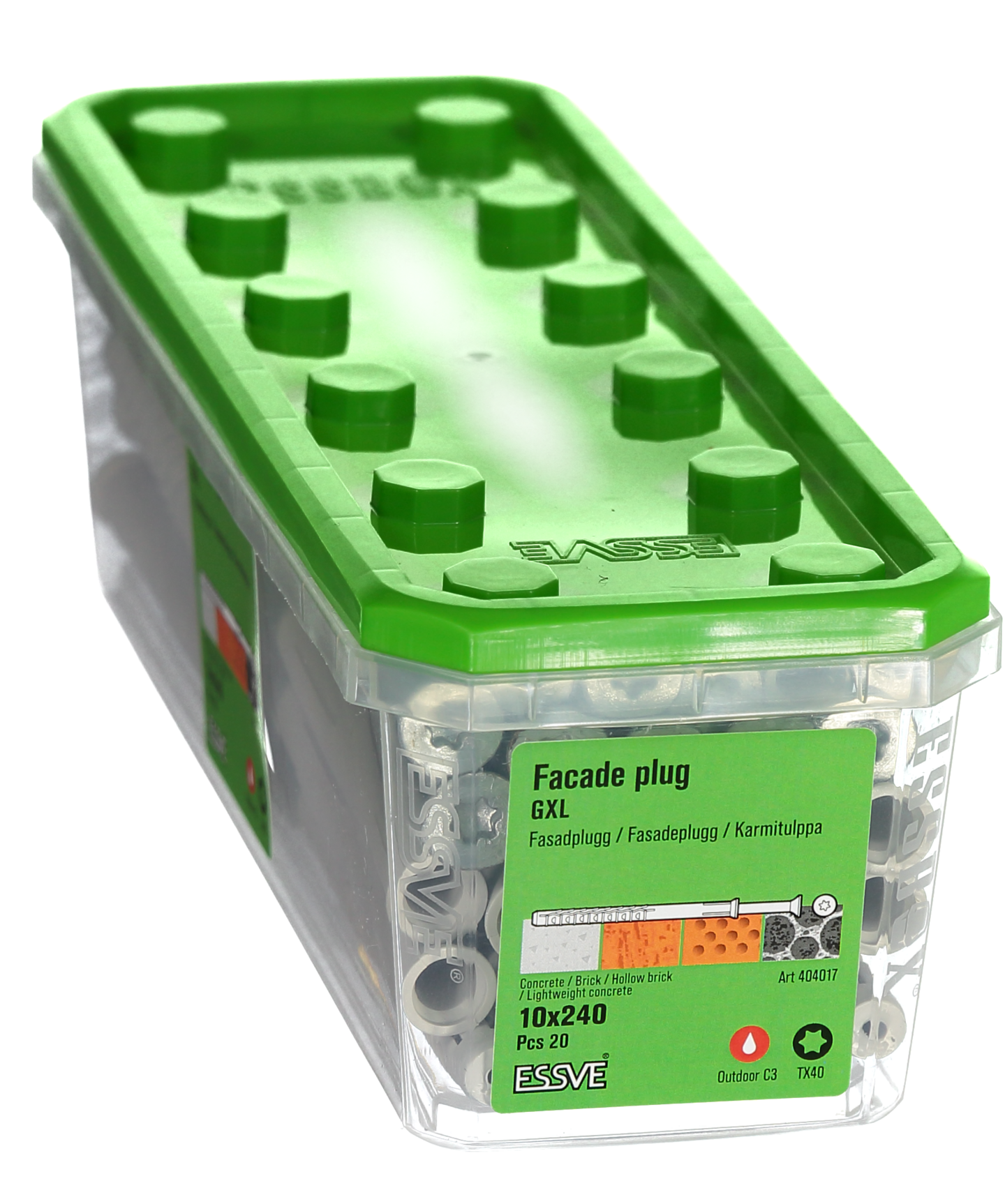FASADPLUGG GXL FH FZV 10X240 TX40 20ST