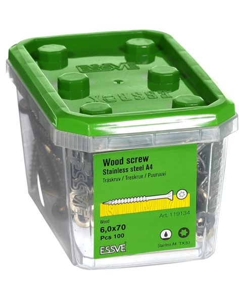 TRÄSKRUV FS A4 UTV 6,0X70 100 TX30