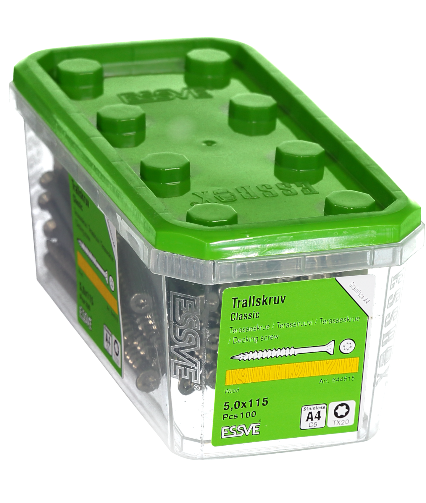 TRALLSKRUV ESSVE CLASSIC ROSTFRI A4 SYRAFAST TX20 5,0X115 100ST