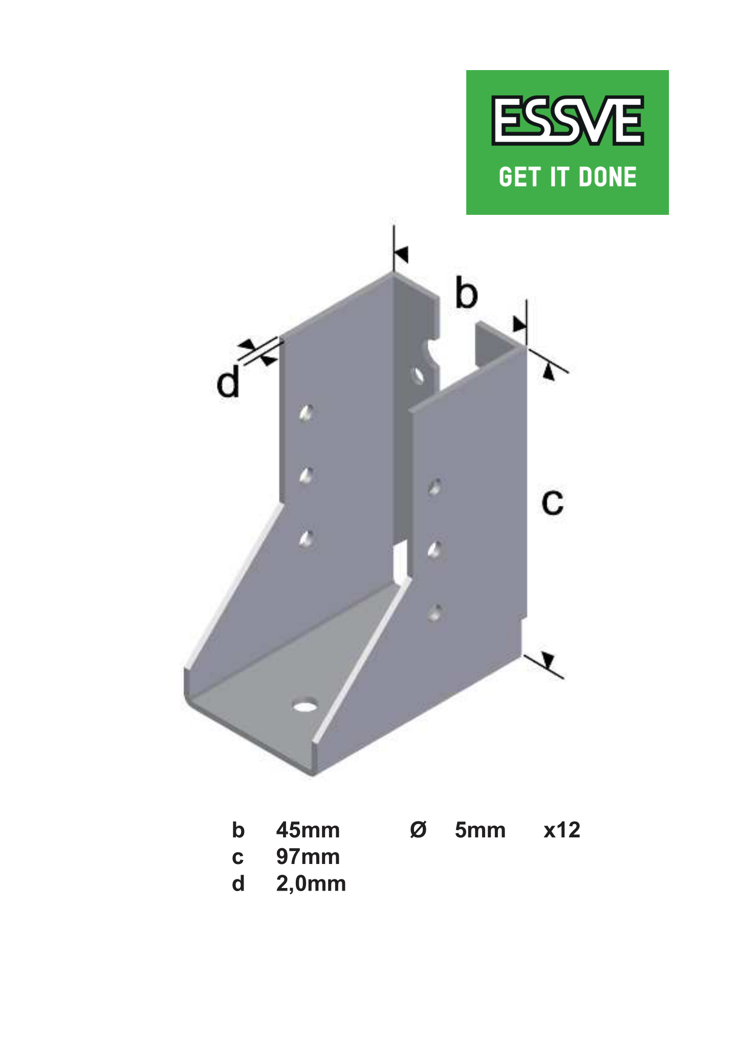 BALKSKO I 45X97X2MM INÅTVÄNDA FLIKAR