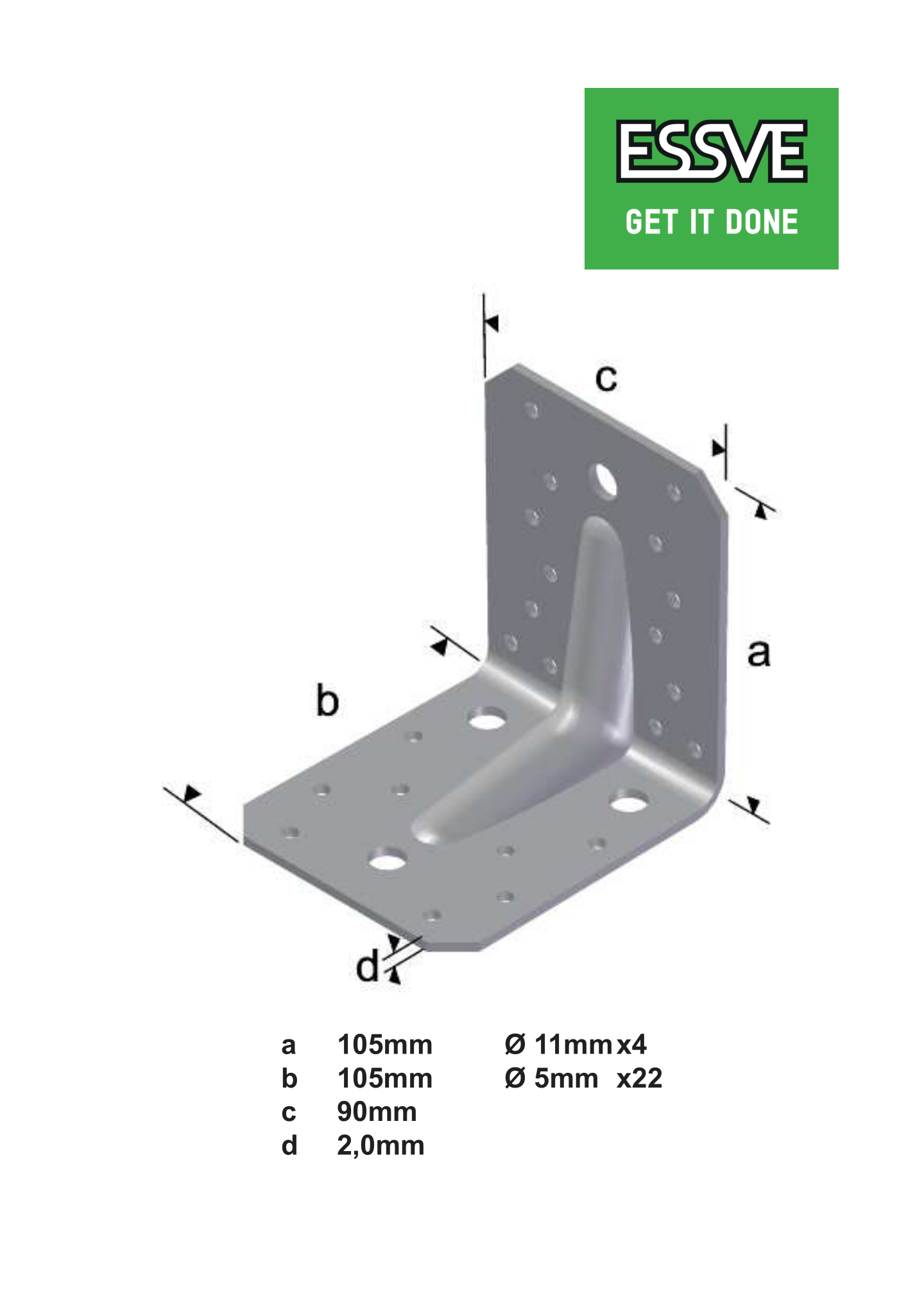 VINKEL V4PL MF 105X105X90X2MM