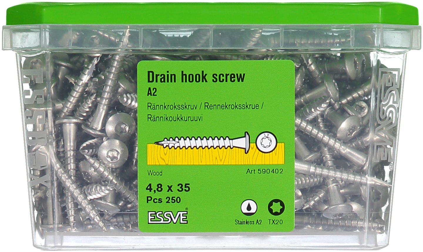 RÄNNKROKSKRUV A2 4,8X35MM 250ST