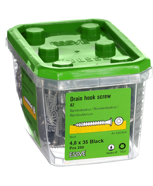 RÄNNKROKSKRUV SVART 4,8X35MM 250ST