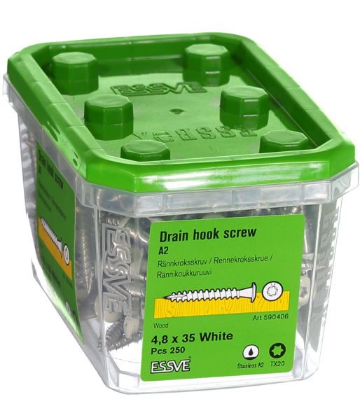 RÄNNKROKSKRUV VIT 4,8X35MM 250ST