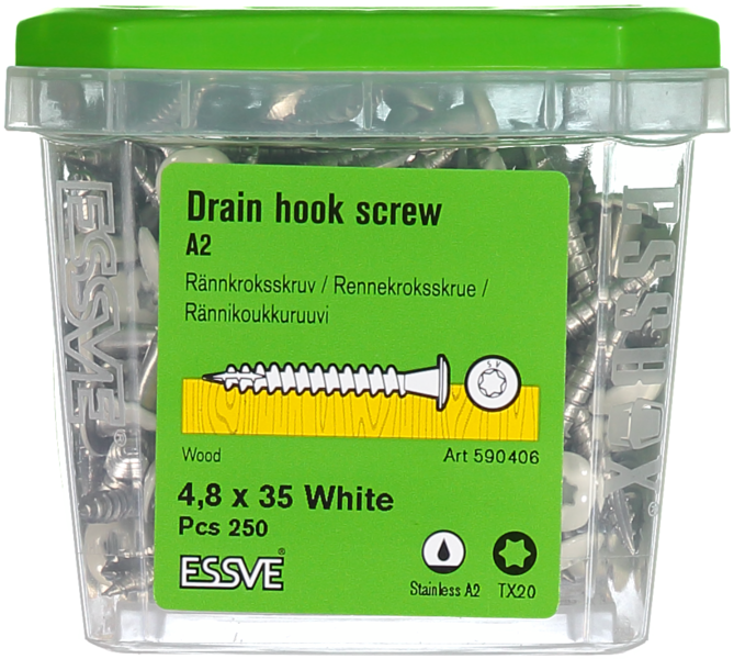 RÄNNKROKSKRUV VIT 4,8X35MM 250ST