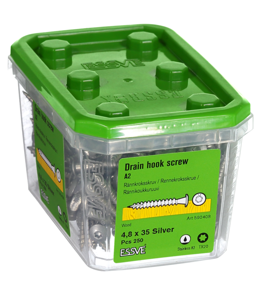 RÄNNKROKSKRUV SILVER 4,8X35MM 250ST