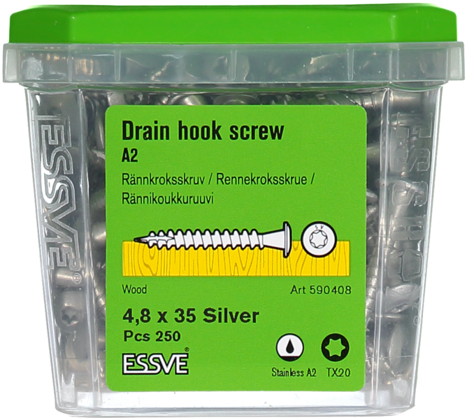 RÄNNKROKSKRUV SILVER 4,8X35MM 250ST