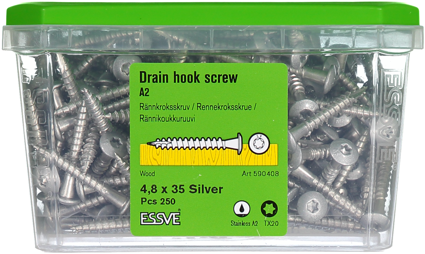 RÄNNKROKSKRUV SILVER 4,8X35MM 250ST