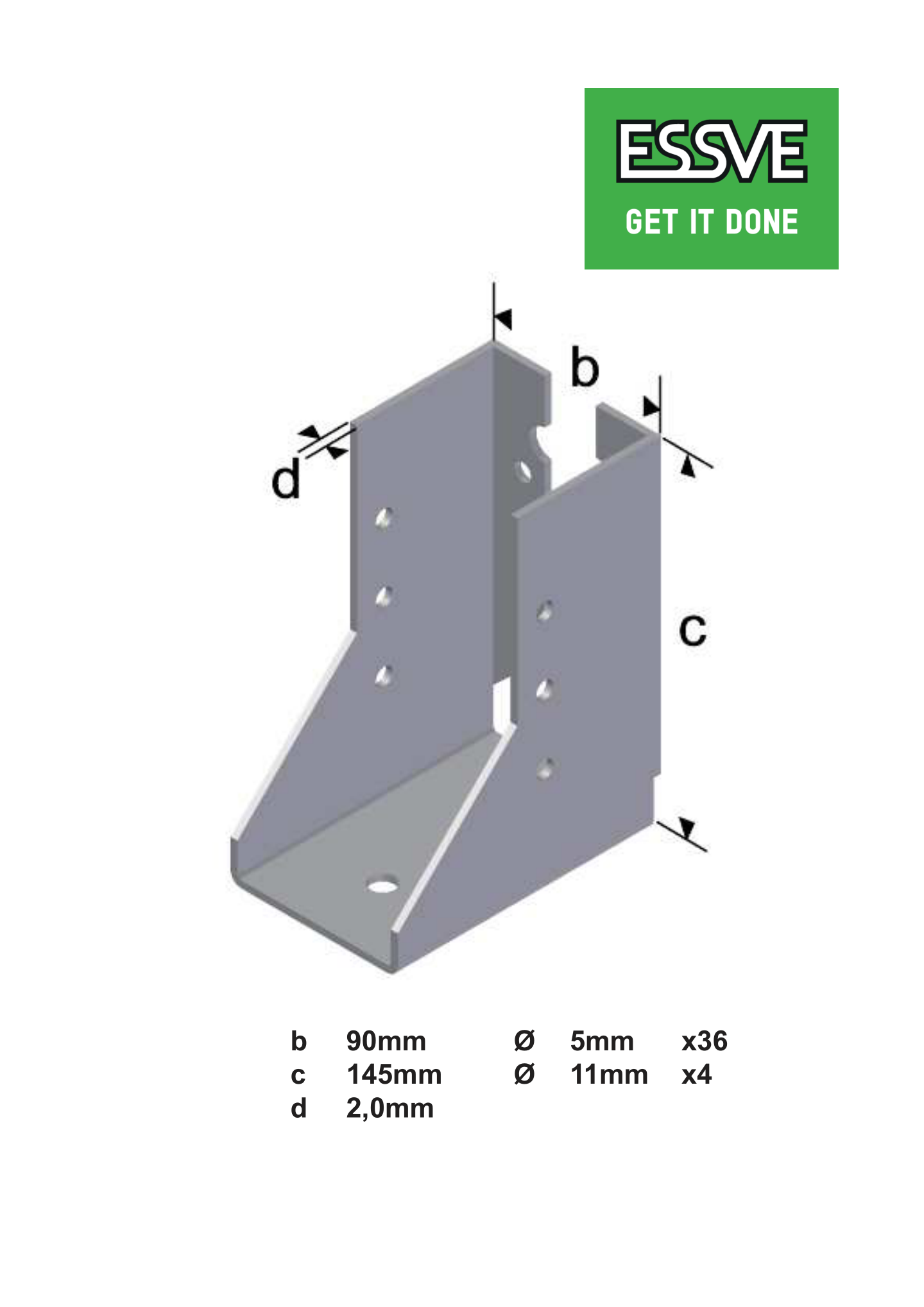 BALKSKO I 90X145X2MM INÅTVÄNDA FLIKAR