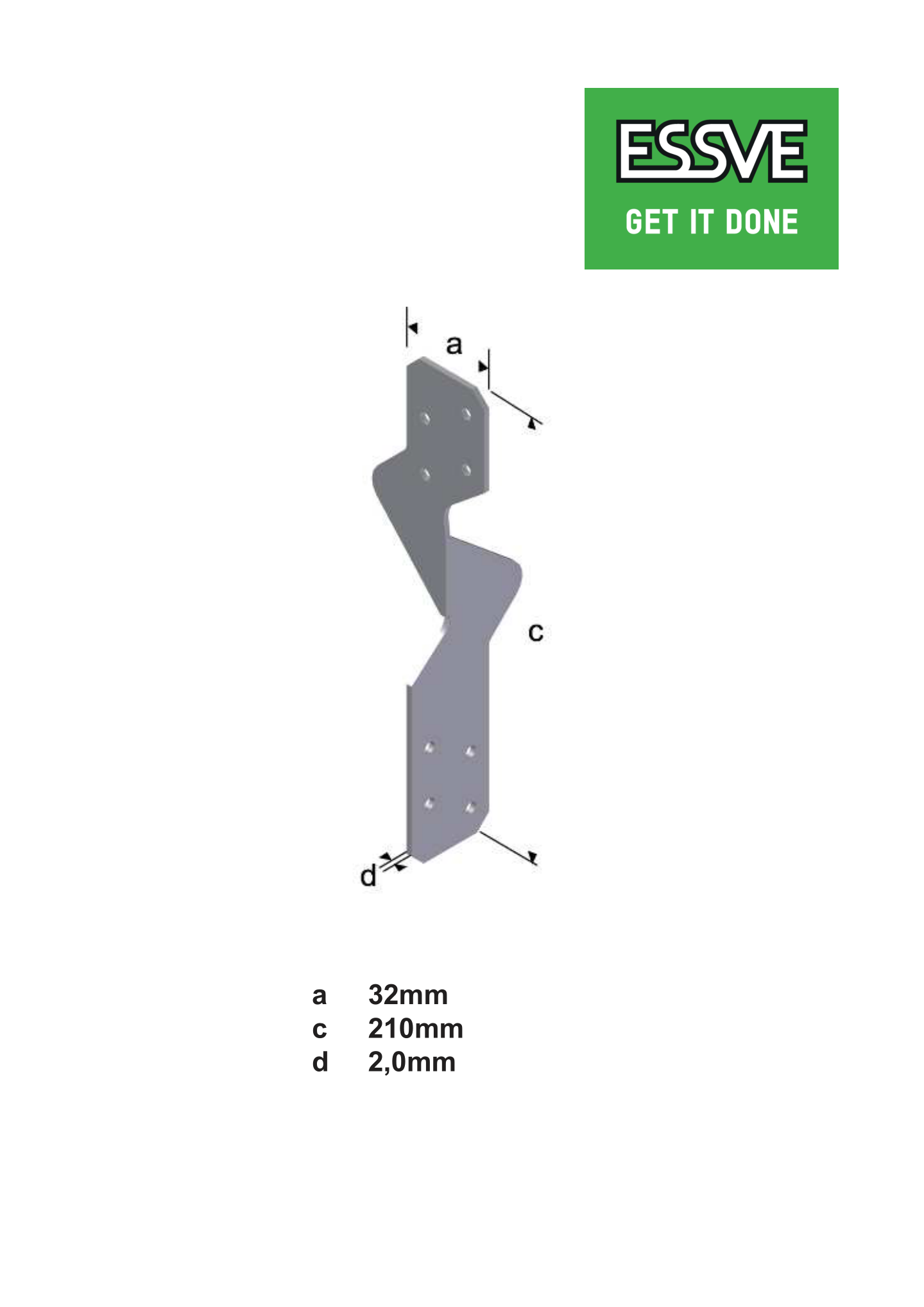 TAKÅSFÄSTE UNIVERSAL -210 32X210X2MM