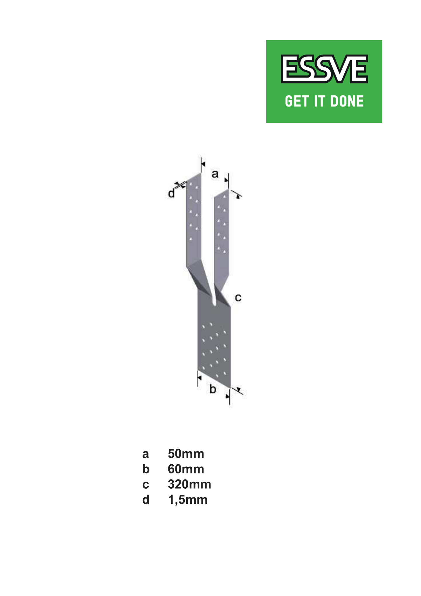 GAFFELANKARE 320X50X1,5MM