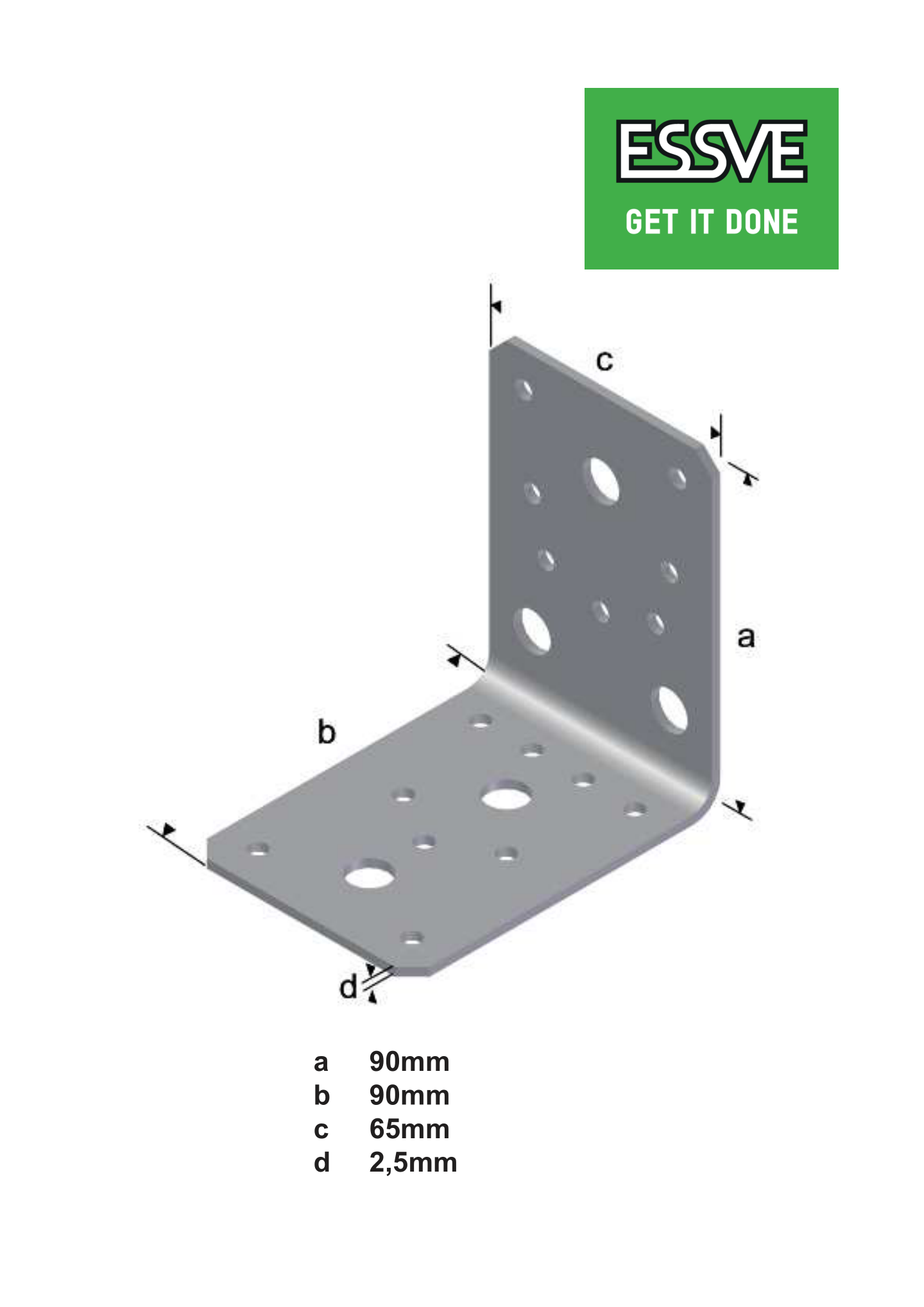 VINKEL V1 UF 90X90X65X2,5MM