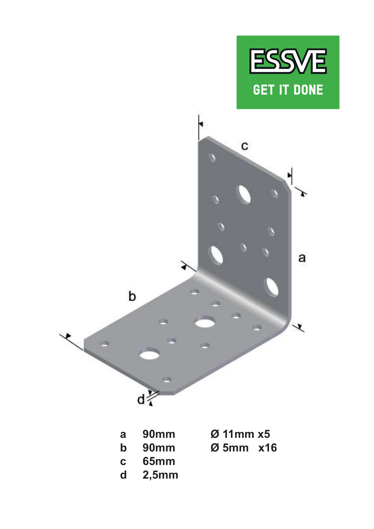VINKEL V1 UF 90X90X65X2,5MM