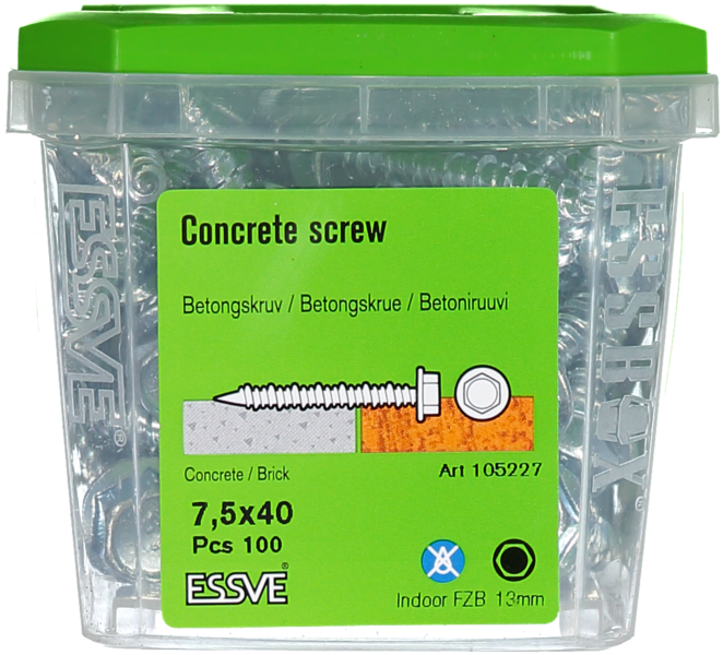 BETONGSKRUV 6K/13 FZB 7,5X40MM 100ST