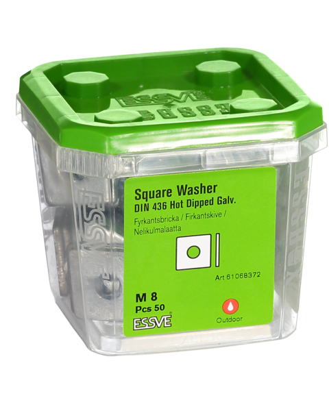 FYRKANTSBRICKA ESSVE DIN 436 FZV M8 50ST