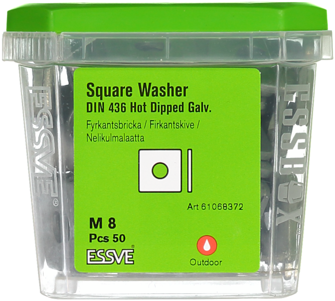 FYRKANTSBRICKA ESSVE DIN 436 FZV M8 50ST