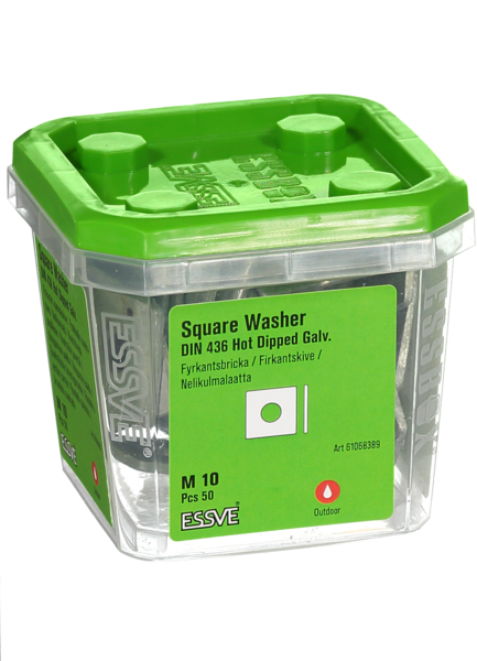 FYRKANTSBRICKA ESSVE DIN 436 FZV M10 50ST