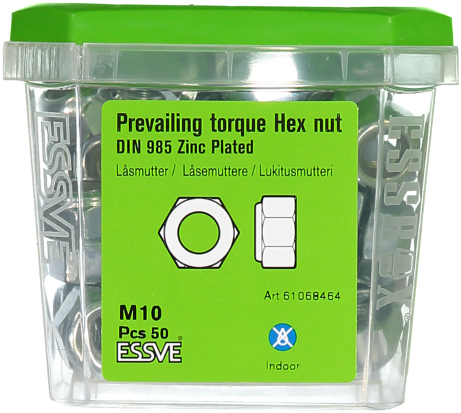 LÅSMUTTER ESSVE DIN 985 FZB M10 50ST