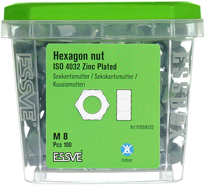 MUTTER ESSVE SEXKANT ISO 4032 FZB M8 100ST