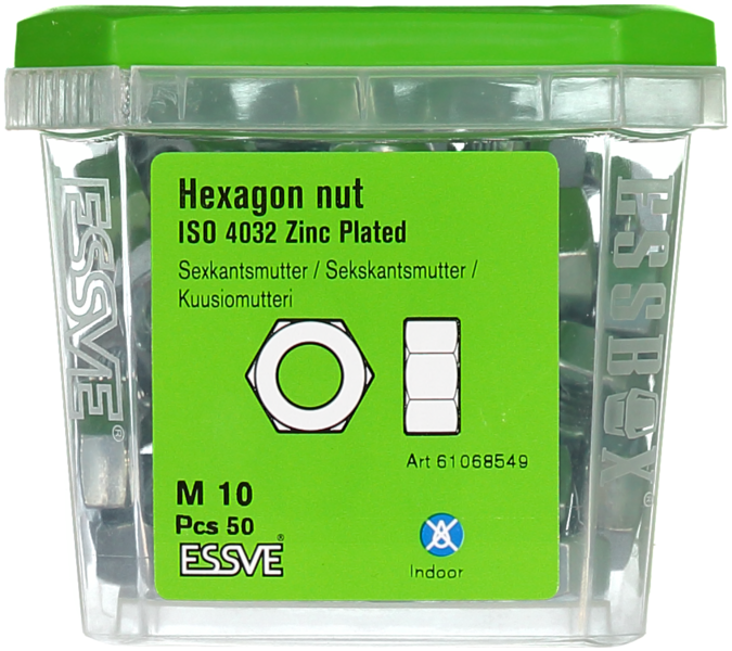MUTTER ESSVE SEXKANT ISO 4032 FZB M10 50ST