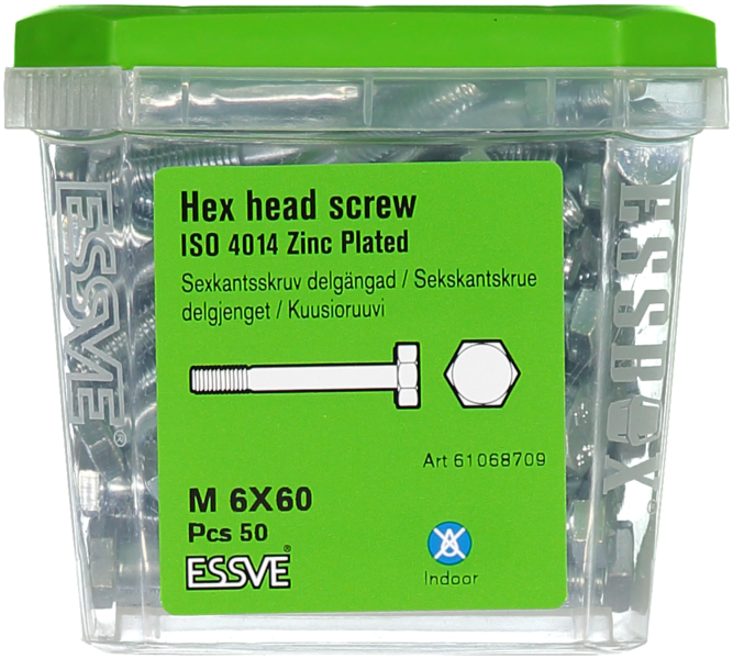 SEXKANTSKRUV ESSVE D FZB M6X60 50ST