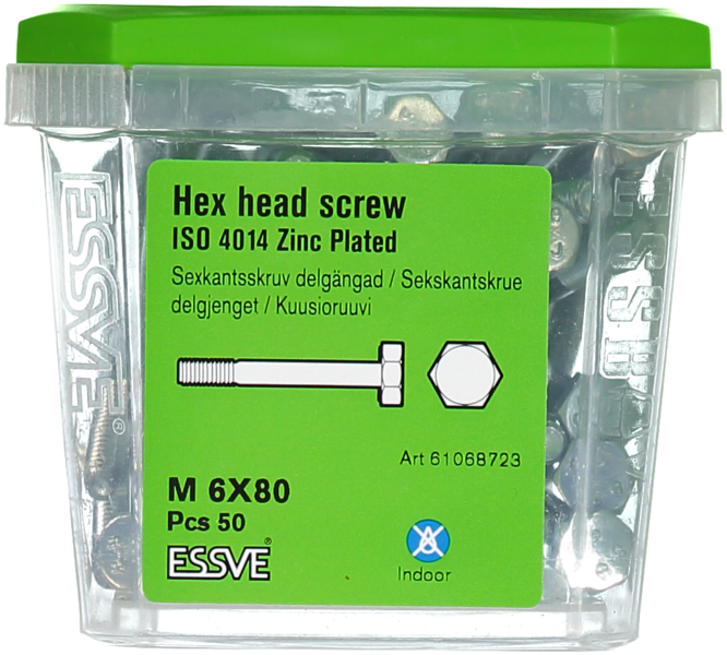 SEXKANTSKRUV D FZB M6X80 50ST