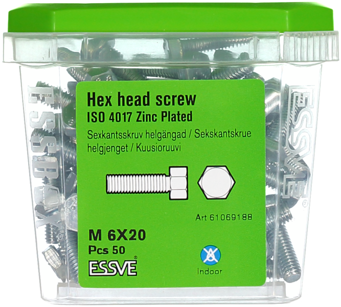 SEXKANTSKRUV ESSVE H FZB M6X20 50ST