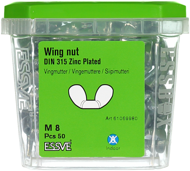 VINGMUTTER ESSVE DIN 315 FZB M8 50ST