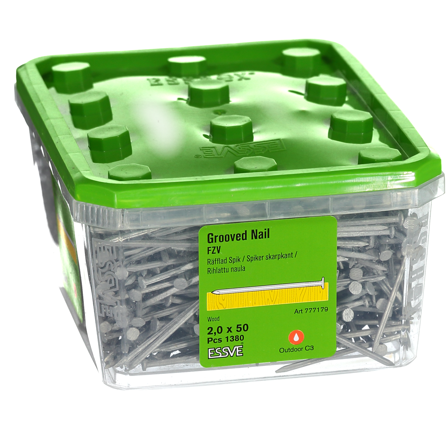 TRÅDSPIK RÄFFLAD FZV 2,0X50MM 1380ST PKT