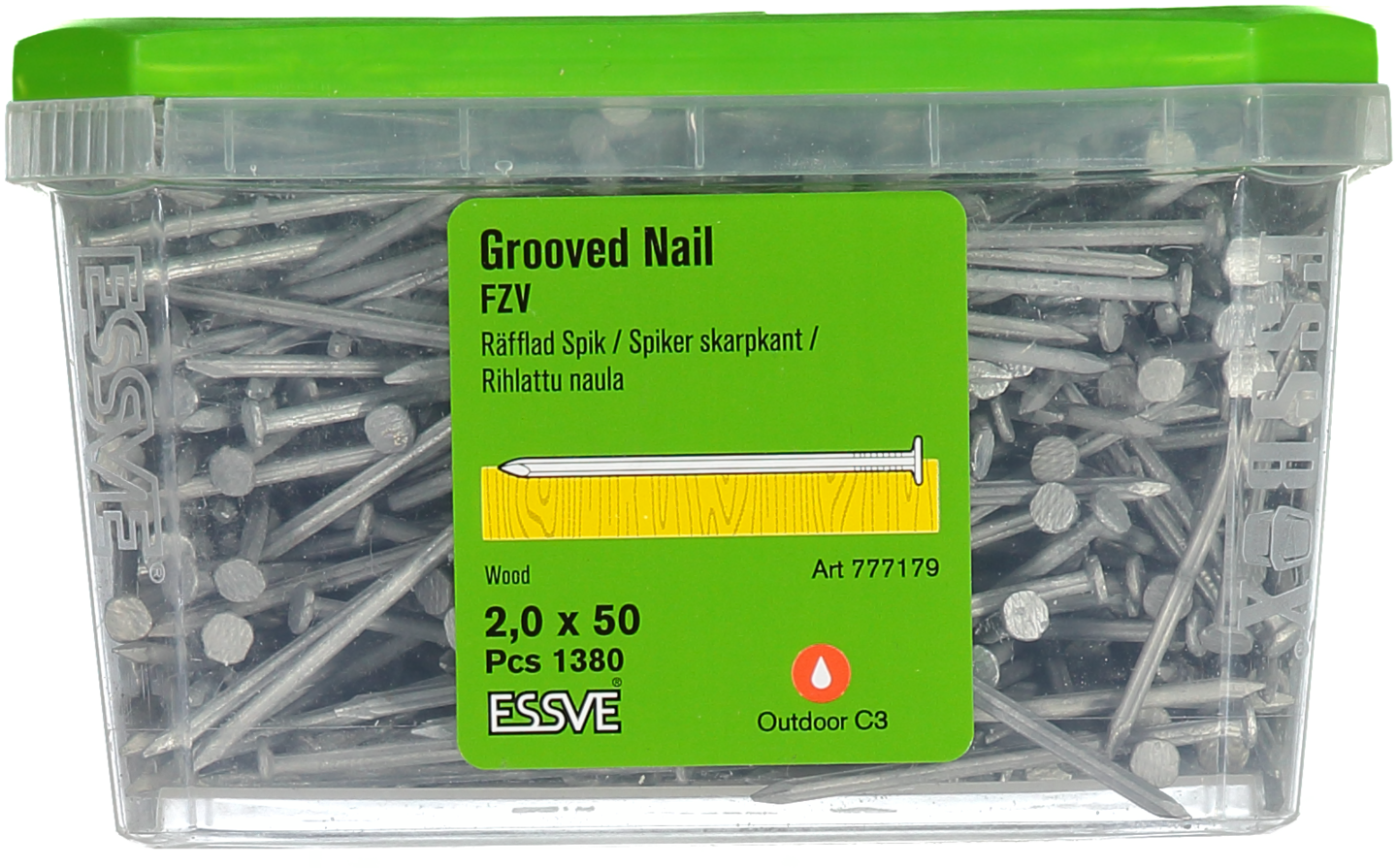 TRÅDSPIK RÄFFLAD FZV 2,0X50MM 1380ST PKT