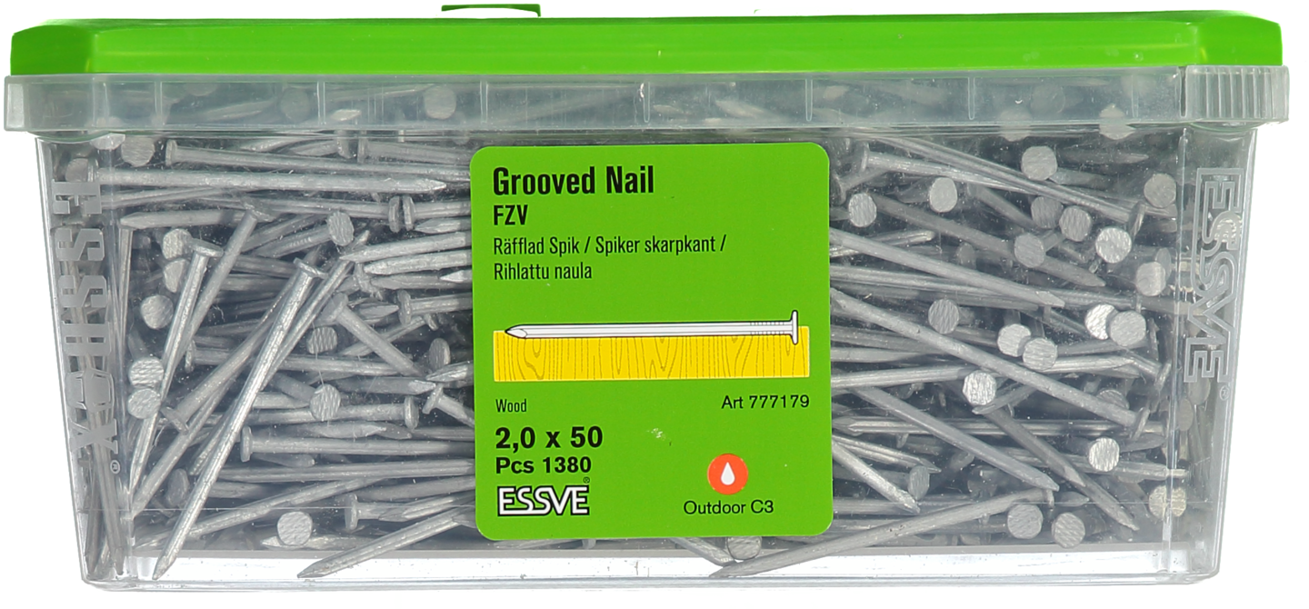 TRÅDSPIK RÄFFLAD FZV 2,0X50MM 1380ST PKT