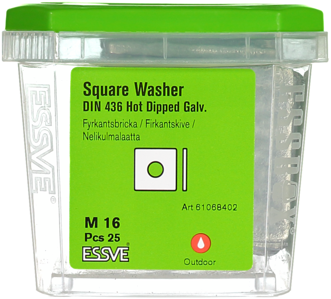 FYRKANTSBRICKA ESSVE DIN 436 FZV M16 25ST